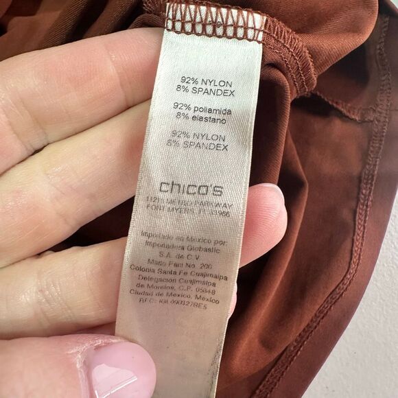 Chico’s Knit Sleeveless Top Tank Cinnamon Spice Brown Rust Size 2 Large - Picture 4 of 7